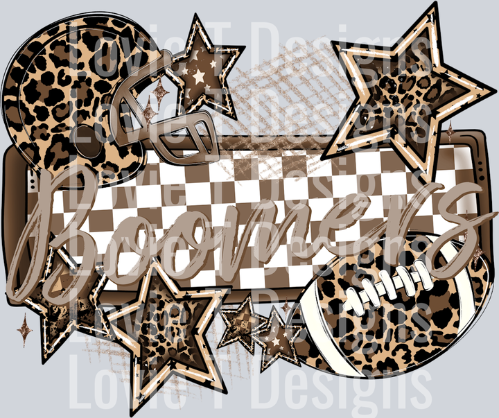 LEOPARD FOOTBALL NAME PLATE BOOMERS