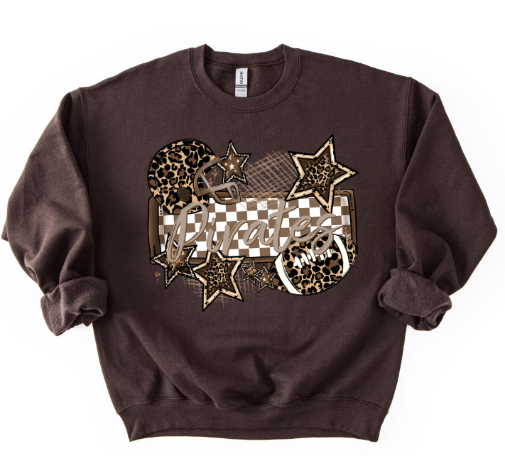 Leopard Football Pirates DTF transfer design – image 1