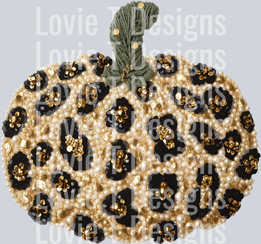 LEOPARD PUMPKIN FAUX PEARLS
