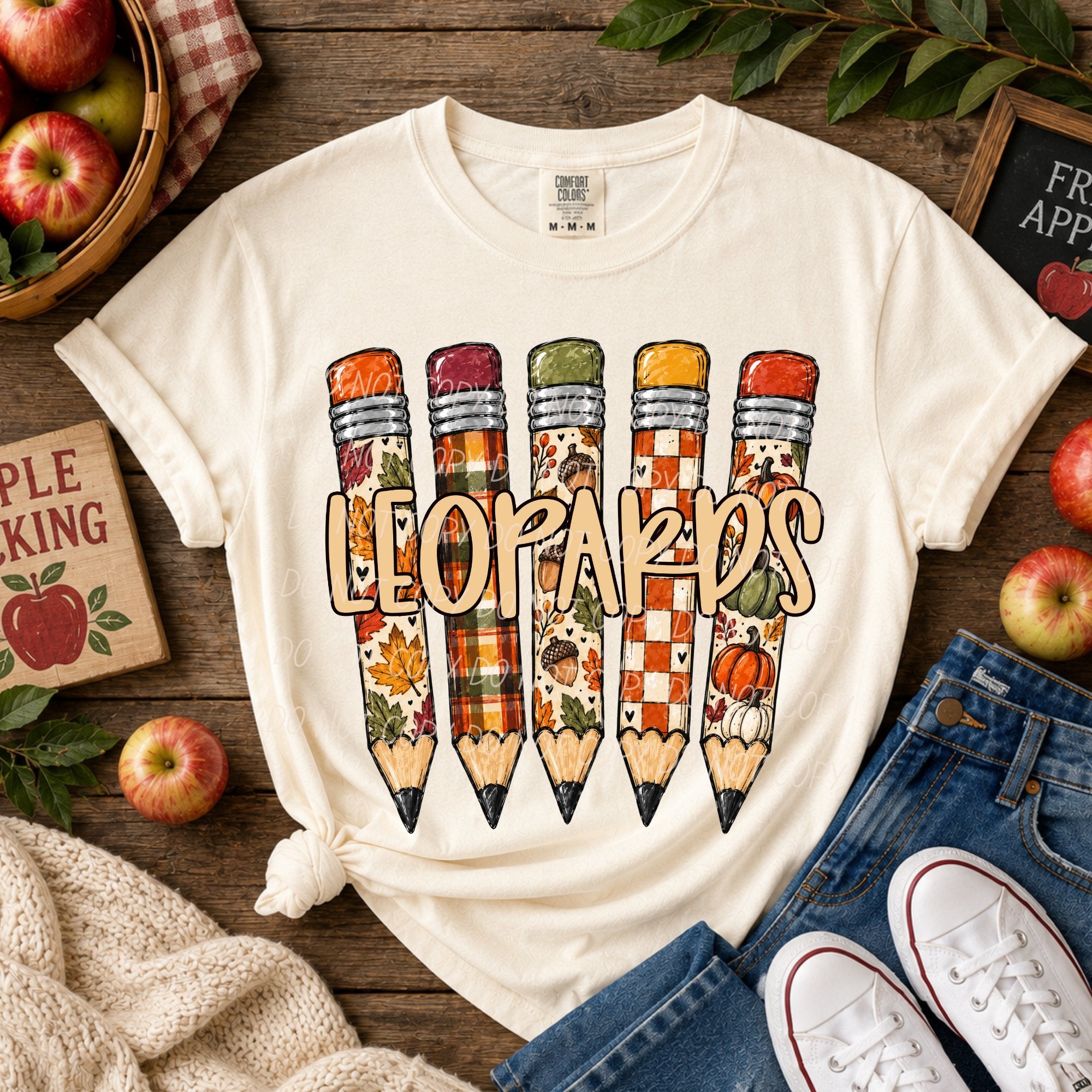 Fall Pencil Mascots LEOPARDS design