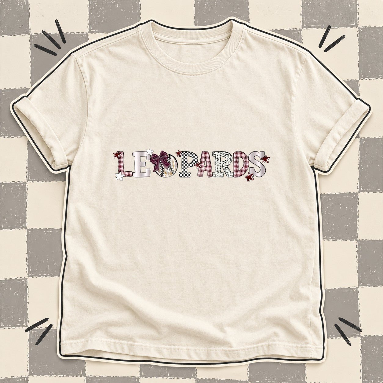 Mixed Doodle Baseball Mascots – Mascot Colors Leopards Maroon White design