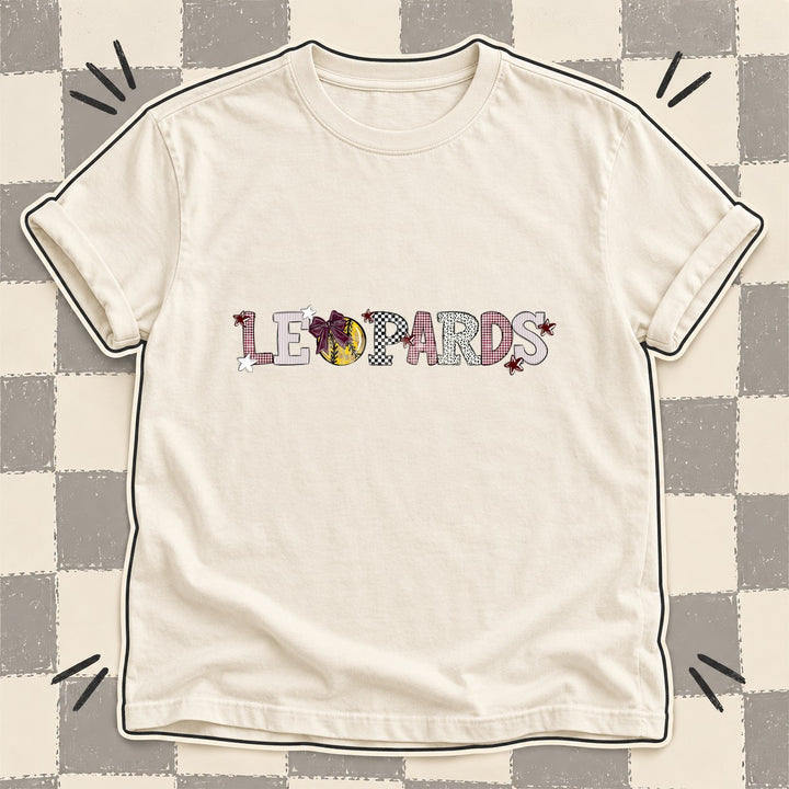 Leopards Maroon White Mixed Doodle Softball Mascots – Mascot Colors DTF transfer mockup