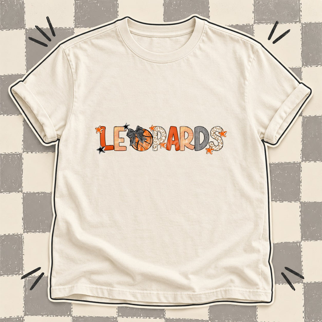 Leopards Mixed Doodle Basketball Mascots – Hoops Houndstooth DTF transfer mockup