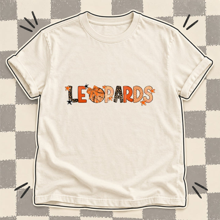 Leopards Mixed Doodle Basketball Mascots – Leopard Court DTF transfer mockup