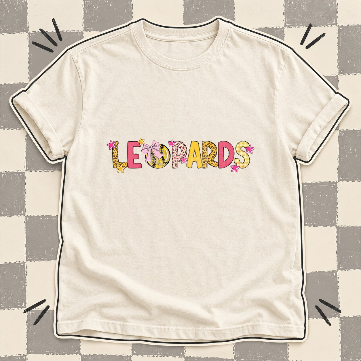Mixed Doodle Softball Mascots – Sunshine Leopard Leopards design