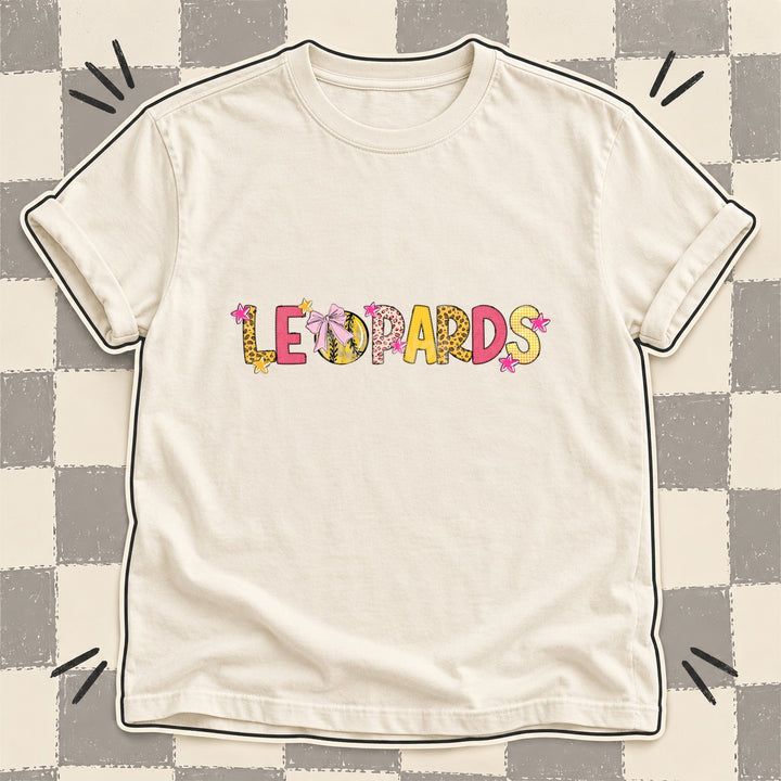 Leopards Mixed Doodle Softball Mascots – Sunshine Leopard DTF transfer mockup