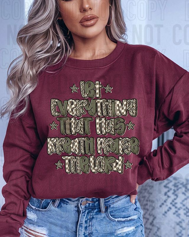 Let Everything Praise the Lord DTF transfer design – image 1