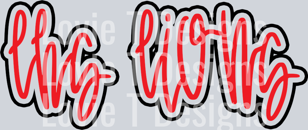 LHS LIONS RED AND BLACK OUTLINE