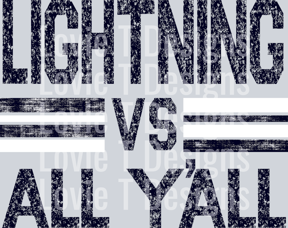 LIGHTNING VS ALL YALL NAVY AND WHITE