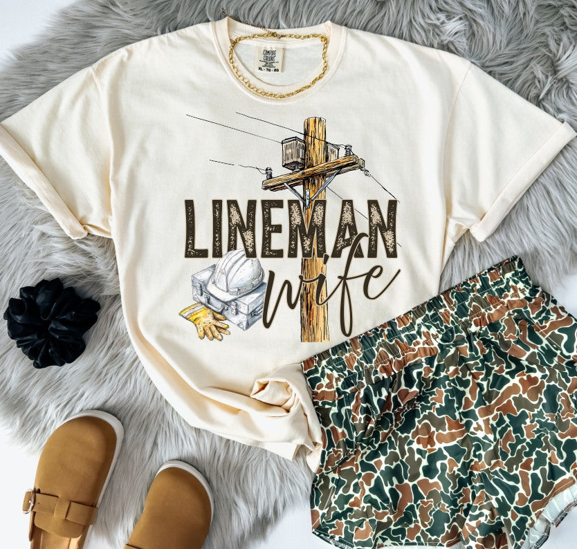 Lineman Wife DTF transfer design