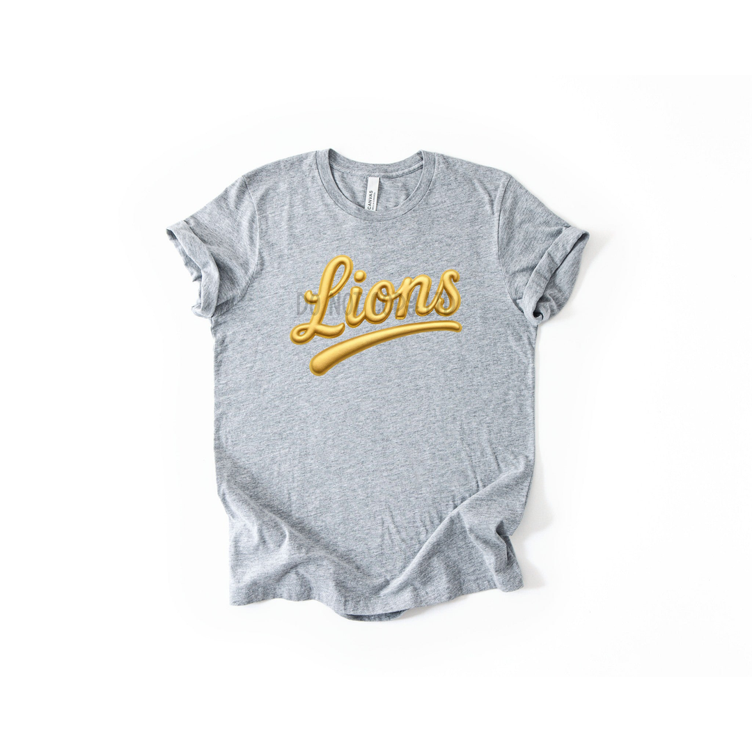 Lions Faux Puff Gold – DTF Transfer – product image