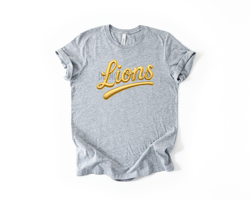 Lions Faux Puff Gold DTF transfer design – image 1