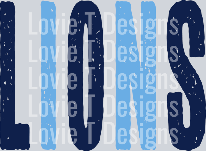 LIONS NAVY AND BLUE OVERISIZED GRUNGE MASCOT