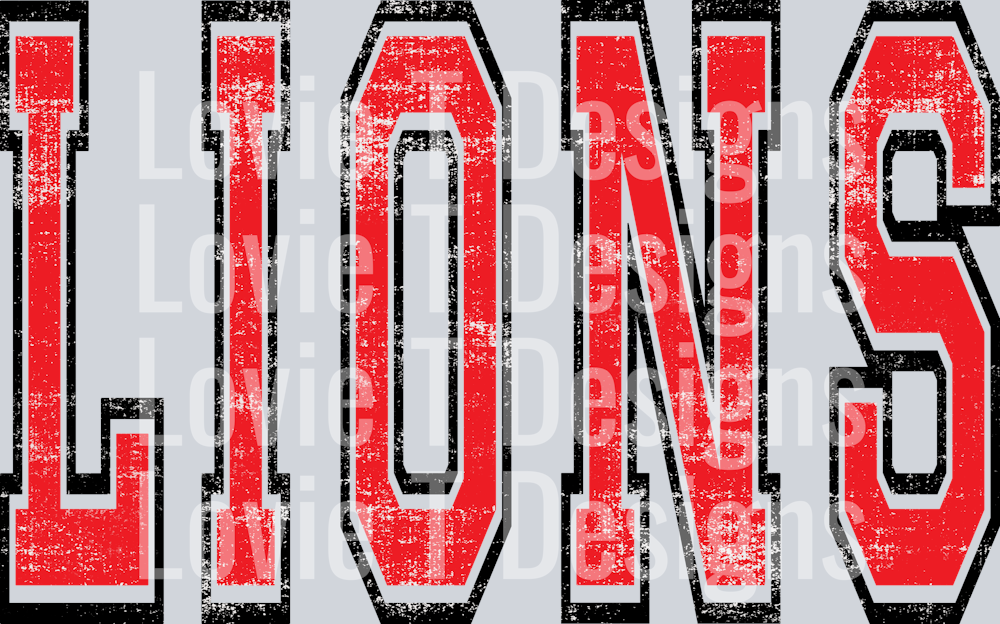 LIONS RED AND BLACK VARSITY OVERSIZED MASCOT