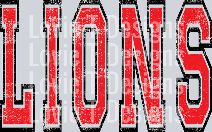 LIONS RED AND BLACK VARSITY OVERSIZED MASCOT