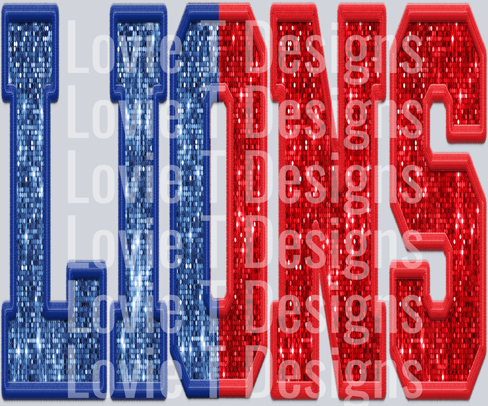 LIONS SPLIT SEQUIN 12 WIDE AND 10 TALL