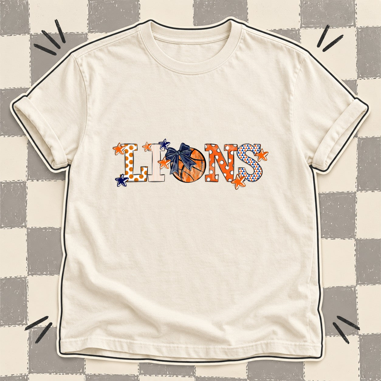 Mixed Doodle Basketball Mascots – Court Classic Lions design