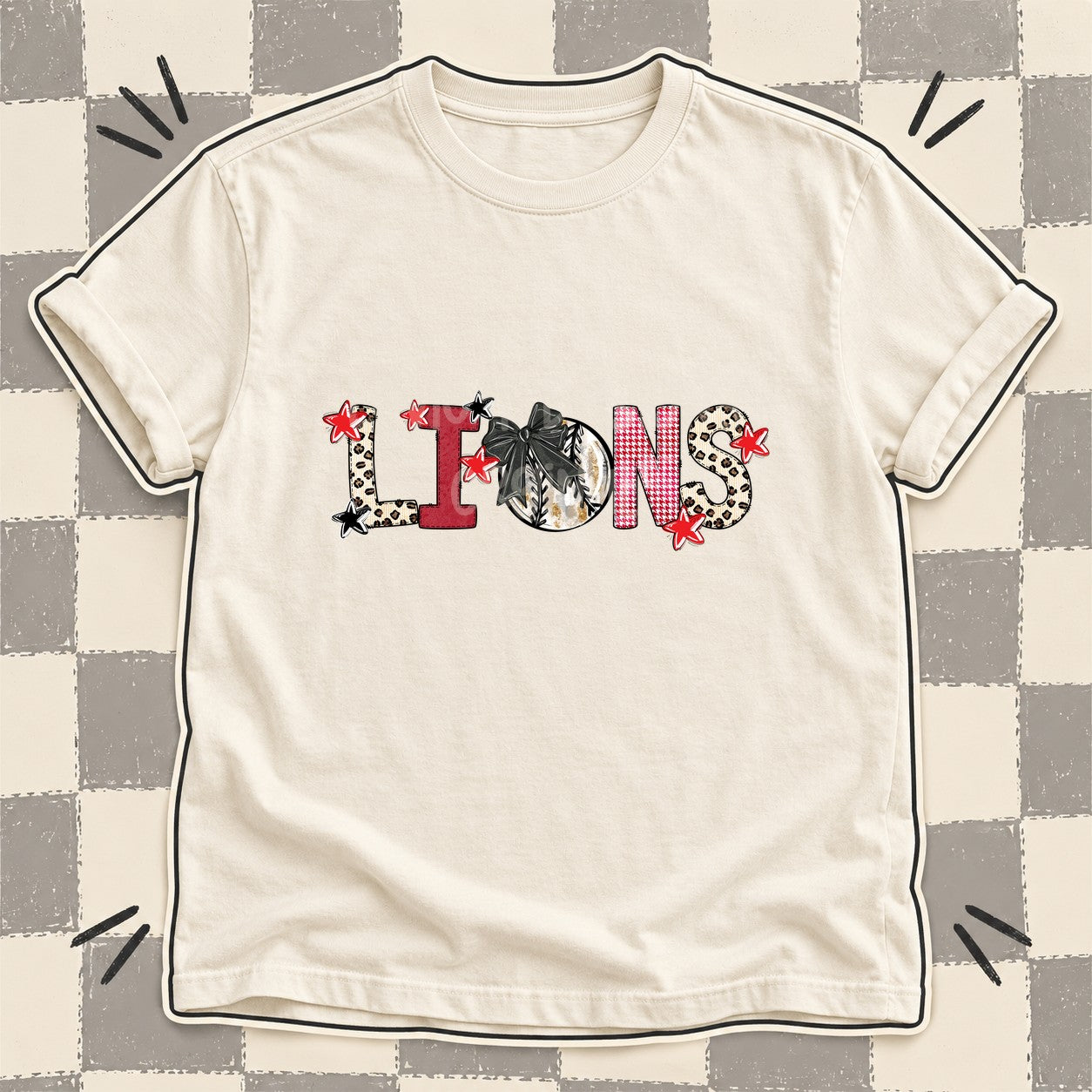 Mixed Doodle Baseball Mascots – Stitched Ballpark Lions design