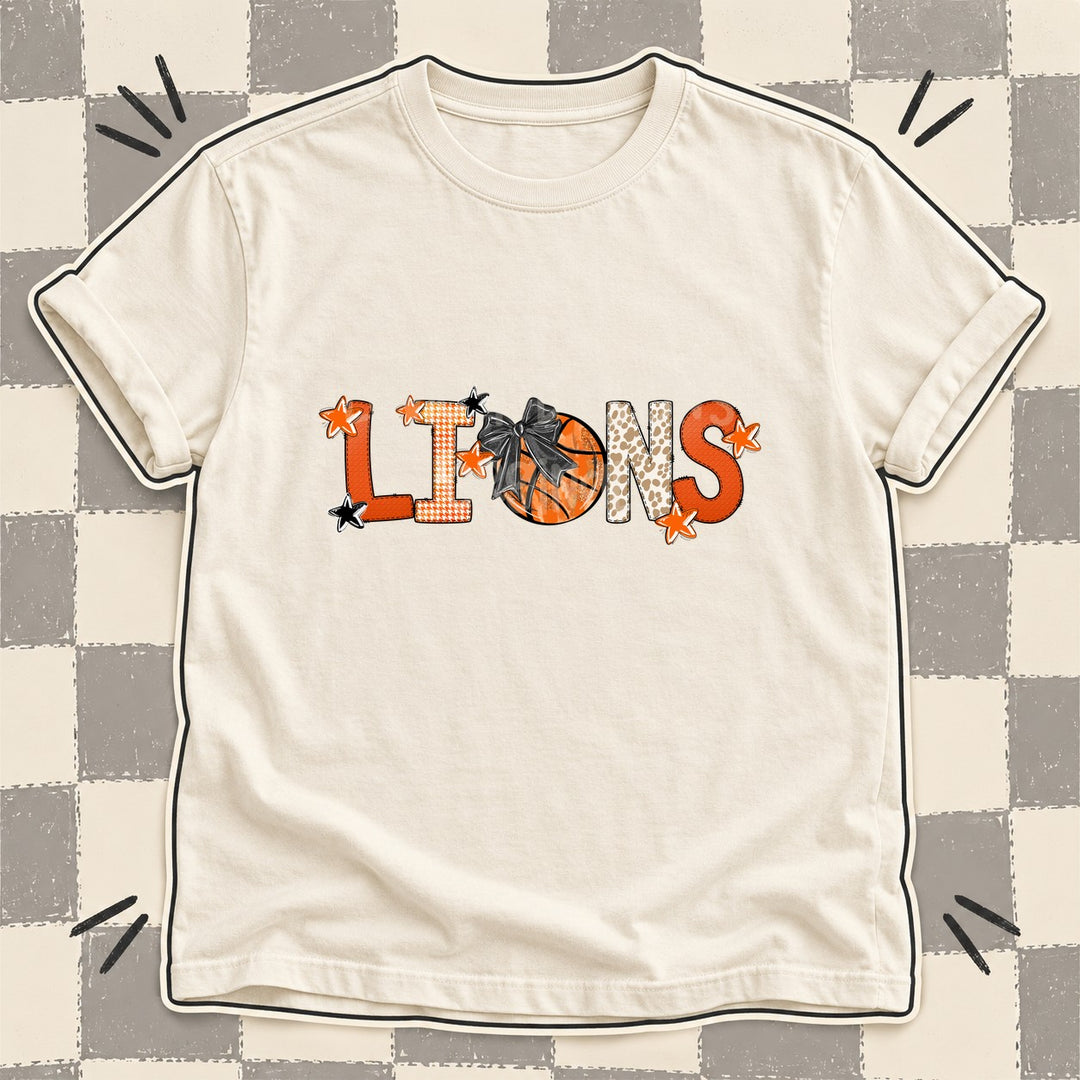 Lions Mixed Doodle Basketball Mascots – Hoops Houndstooth DTF transfer mockup