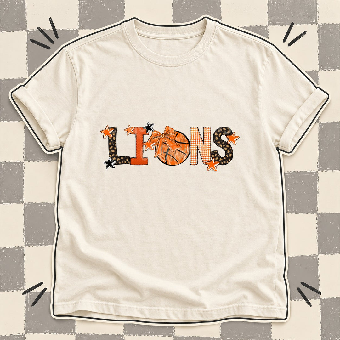 Lions Mixed Doodle Basketball Mascots – Leopard Court DTF transfer mockup