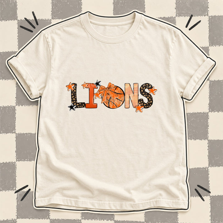 Lions Mixed Doodle Basketball Mascots – Leopard Court DTF transfer mockup