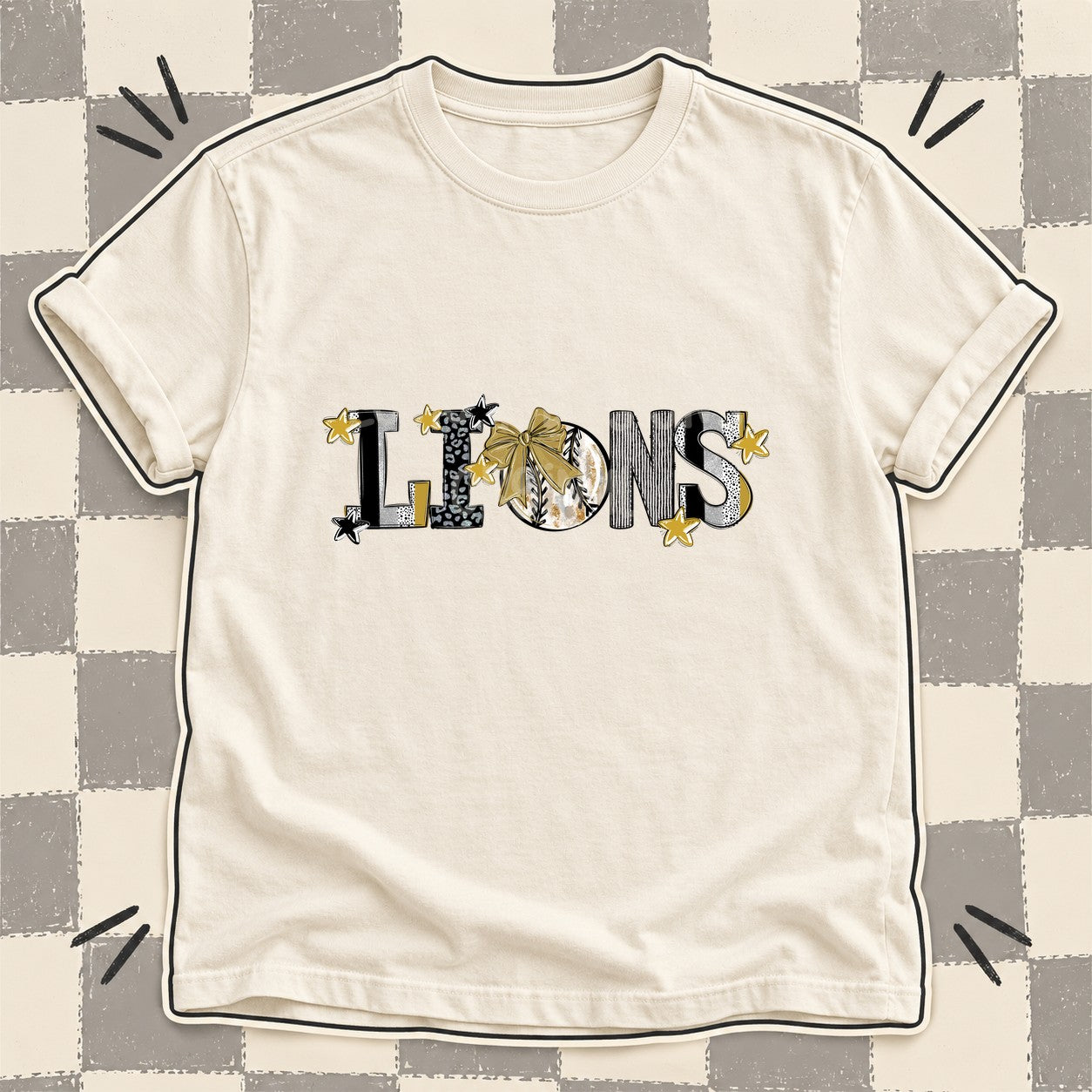 Mixed Doodle Baseball Mascots – Mascot Colors Lions Vegas Gold Black design
