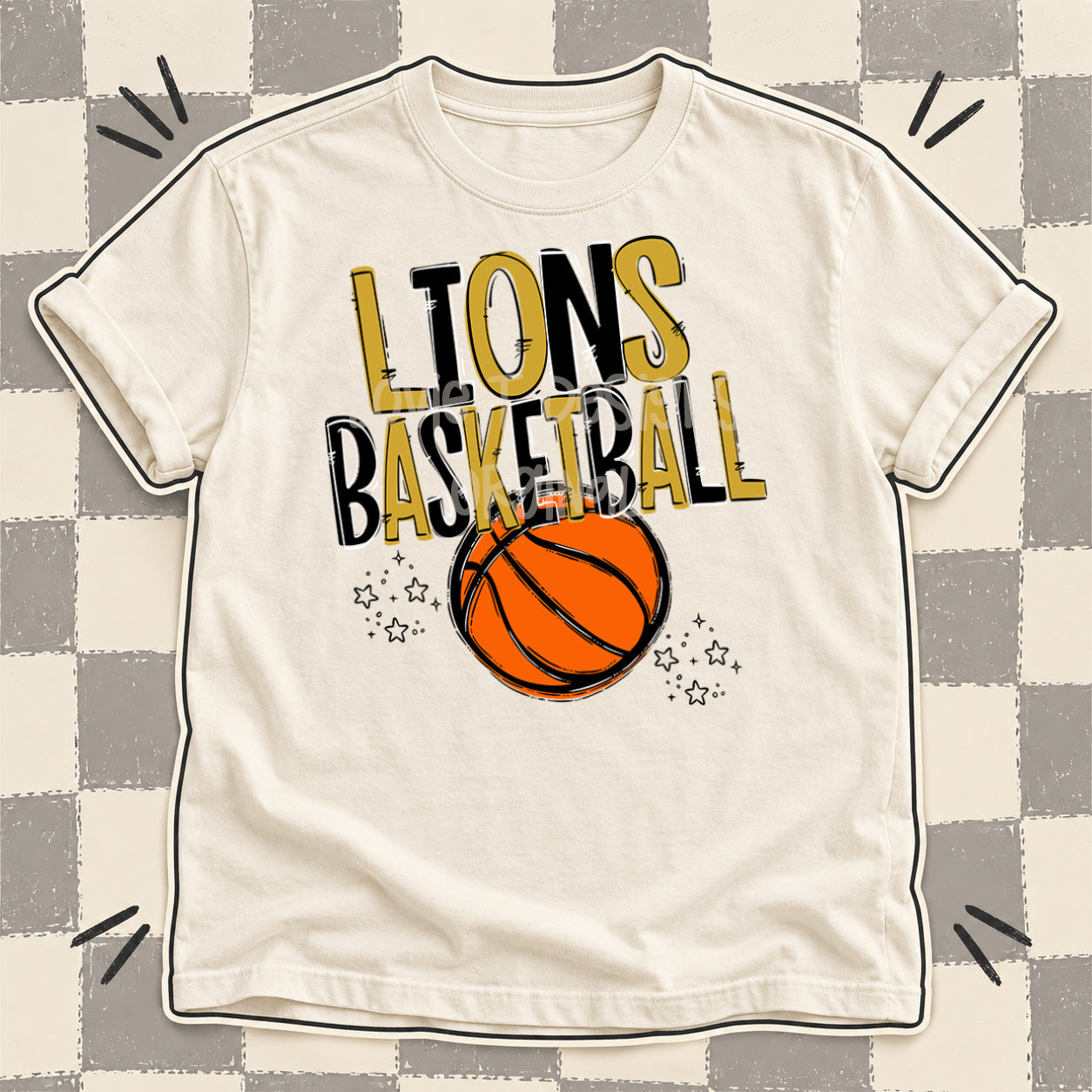 Team Go Basketball Mascots Lions Vegas Gold Black design