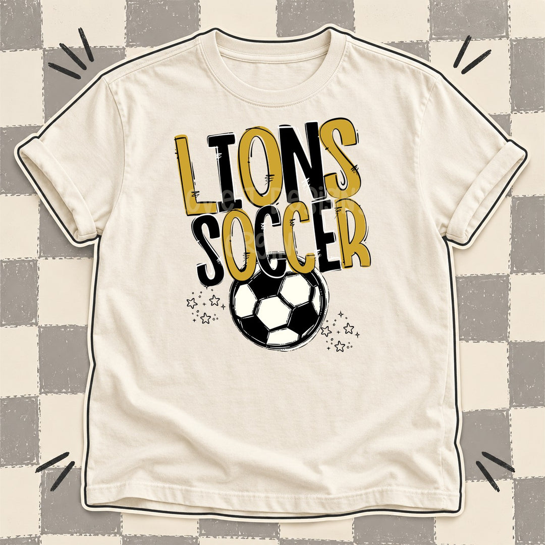Lions Vegas Gold Black Team Go Soccer Mascots DTF transfer mockup