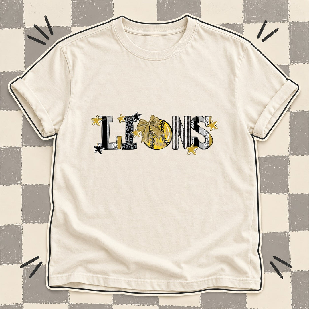Lions Vegas Gold Black Mixed Doodle Softball Mascots – Mascot Colors DTF transfer mockup
