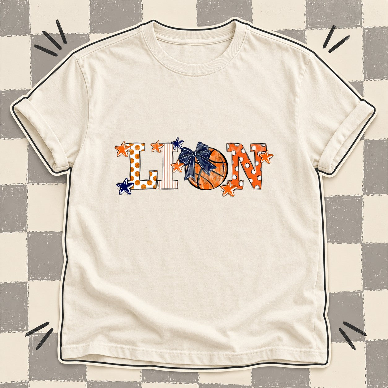 Mixed Doodle Basketball Mascots – Court Classic Lion design