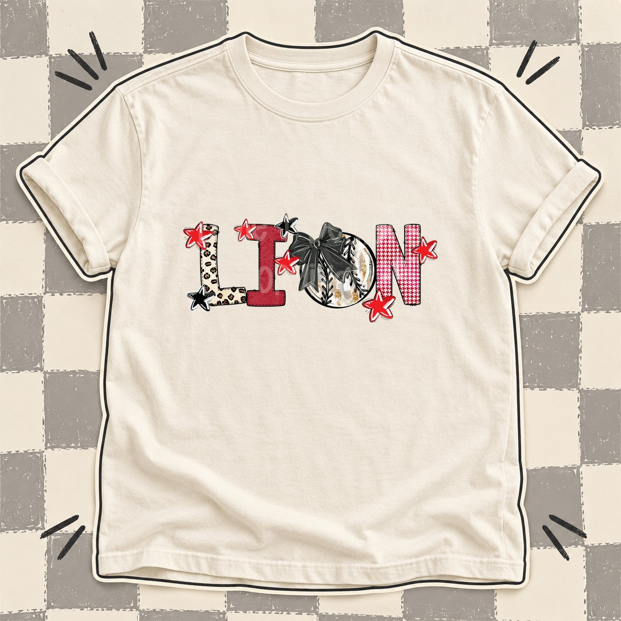 Mixed Doodle Baseball Mascots – Stitched Ballpark Lion design