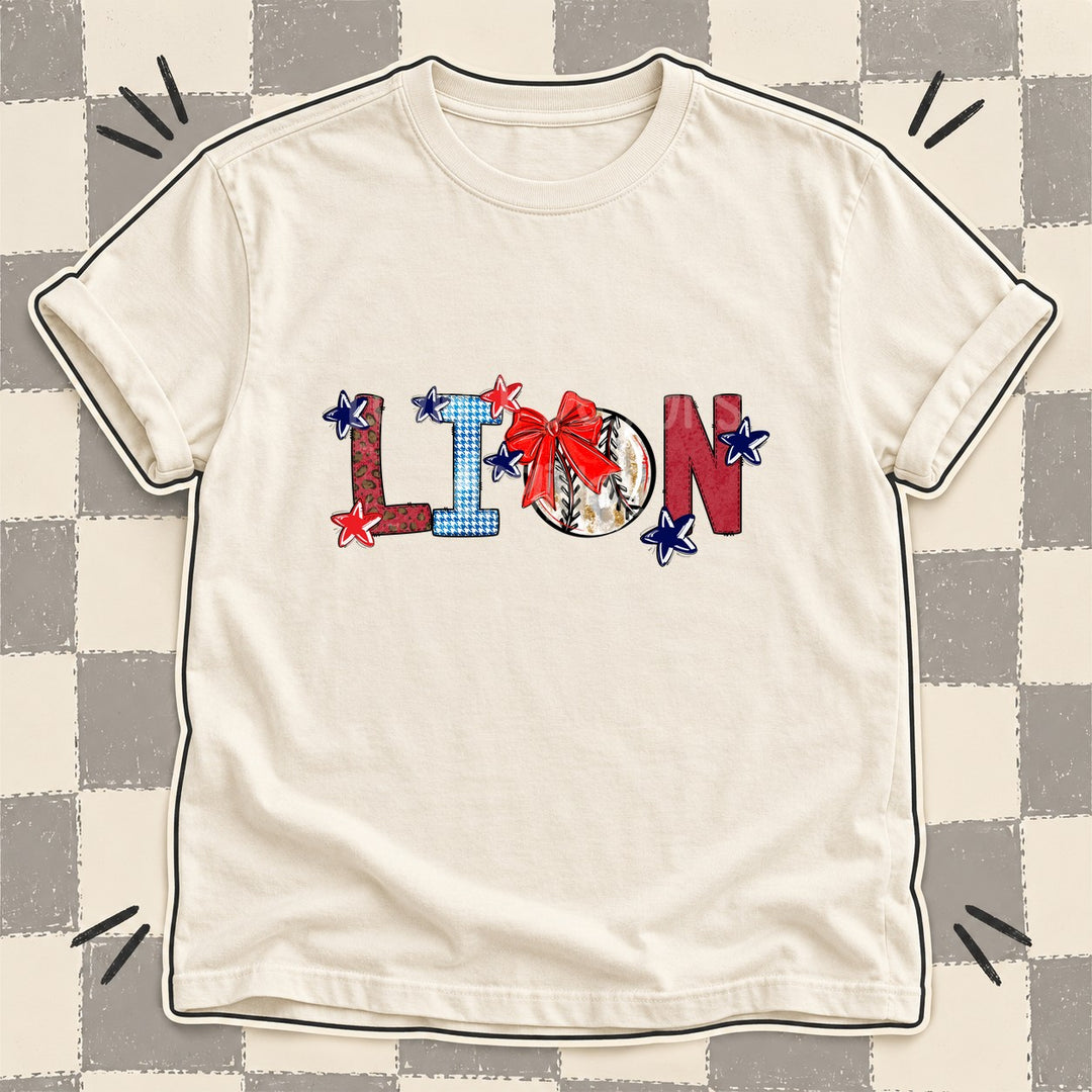 Lion Mixed Doodle Baseball Mascots – Leopard Red Navy DTF transfer mockup