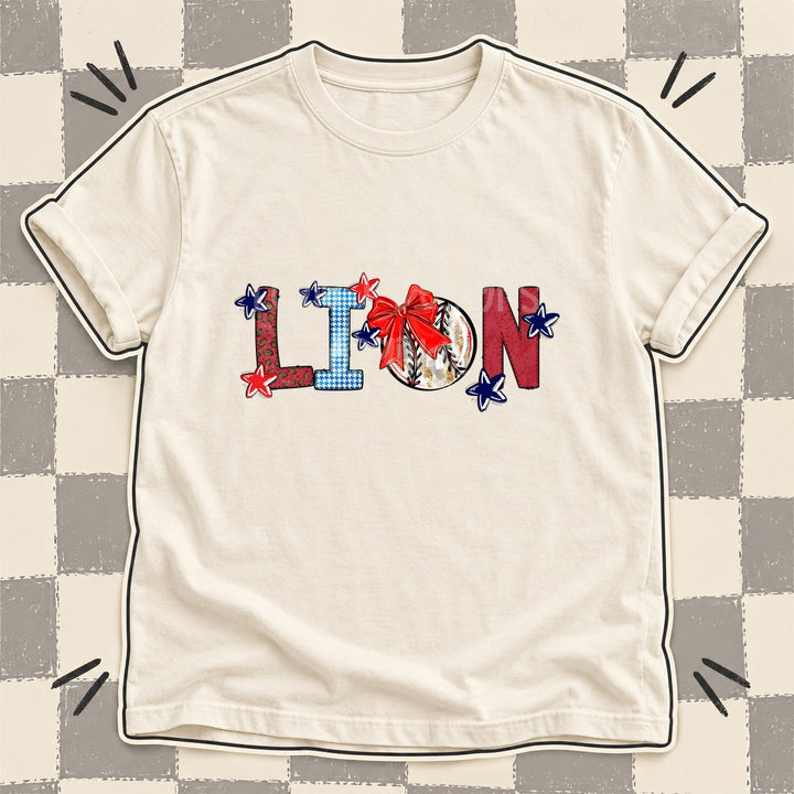 Lion Mixed Doodle Baseball Mascots – Leopard Red Navy DTF transfer mockup