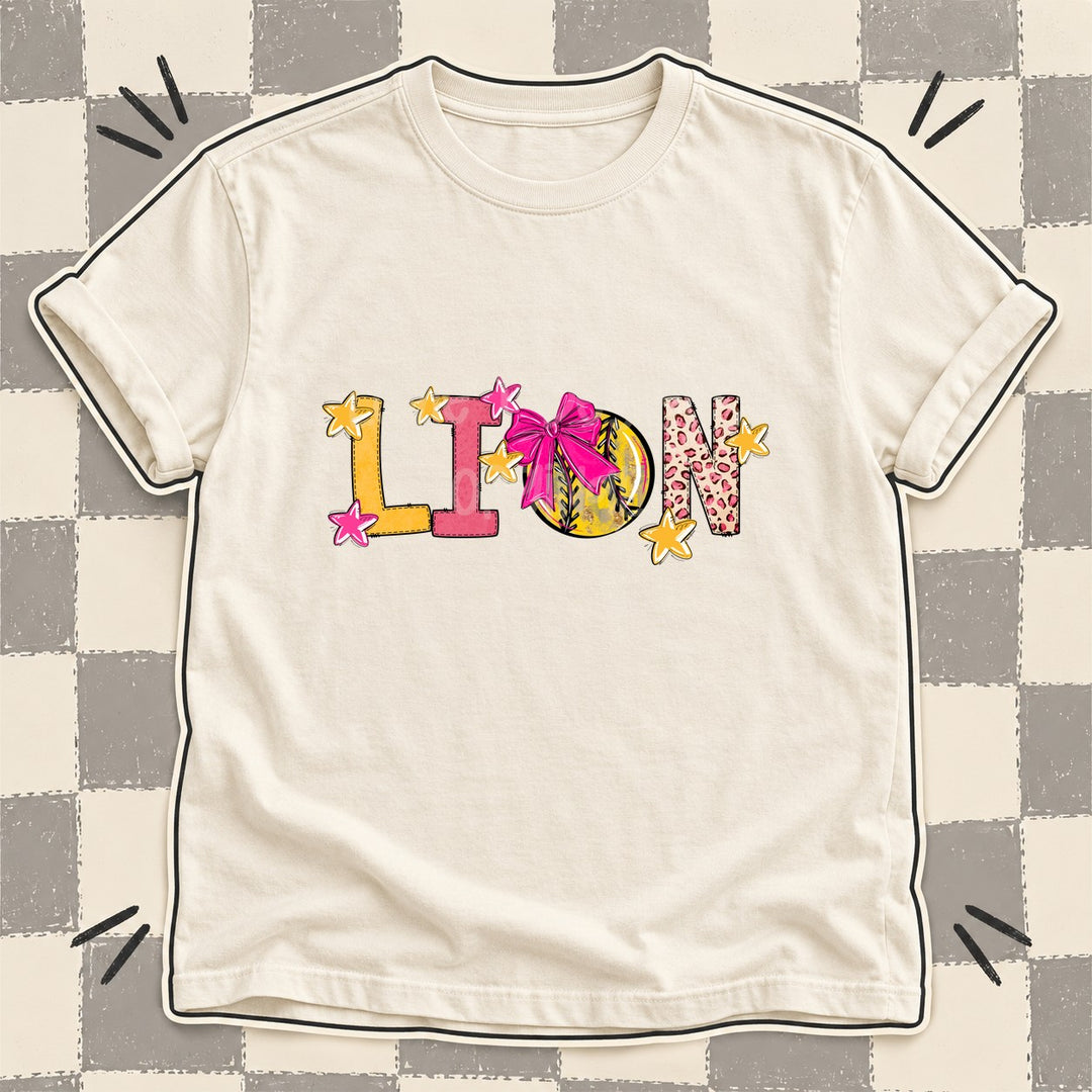 Lion Mixed Doodle Softball Mascots – Stitched Softball DTF transfer mockup