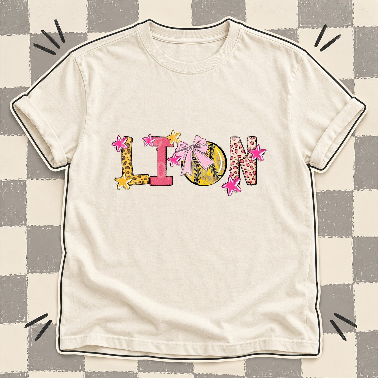 Mixed Doodle Softball Mascots – Sunshine Leopard Lion design