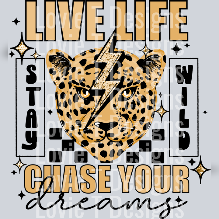 Live Life Black Accents – DTF Transfer – product image
