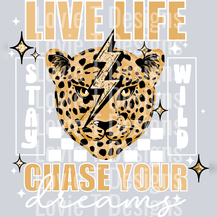 Live Life White Accents – DTF Transfer – product image