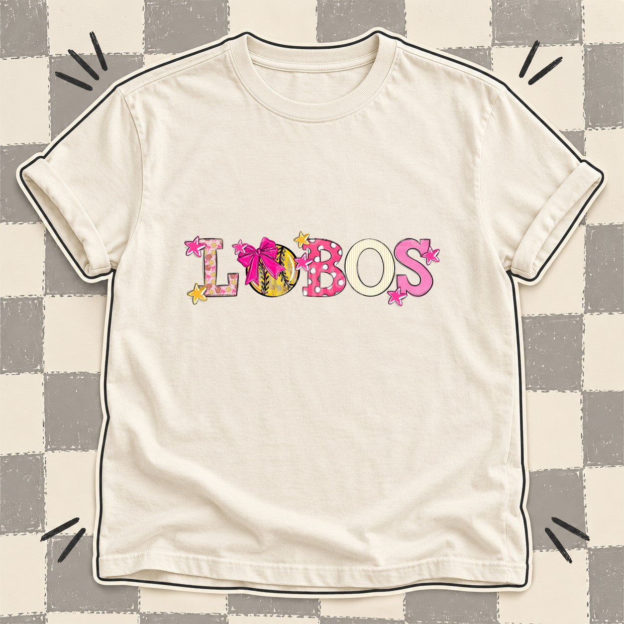 Mixed Doodle Softball Mascots – Sweet Softball Lobos design