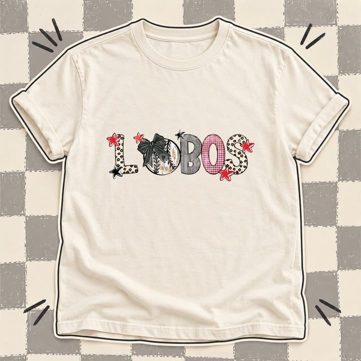 Lobos Mixed Doodle Baseball Mascots – Stitched Ballpark DTF transfer mockup