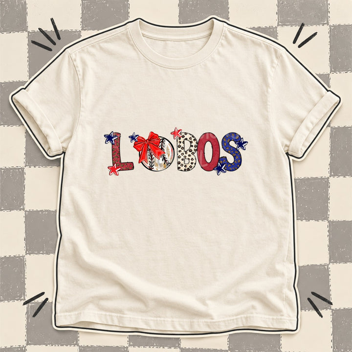 Lobos Mixed Doodle Baseball Mascots – Leopard Red Navy DTF transfer mockup