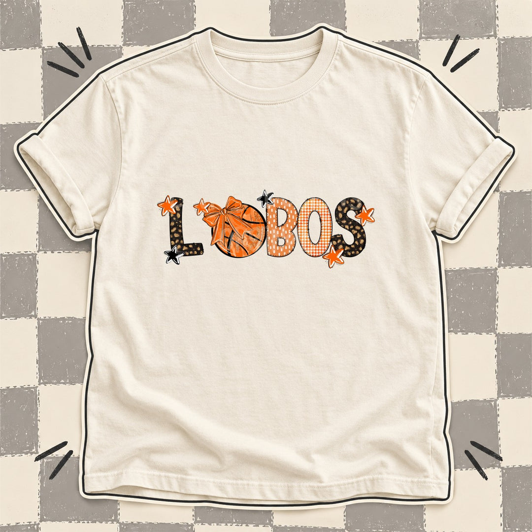 Lobos Mixed Doodle Basketball Mascots – Leopard Court DTF transfer mockup