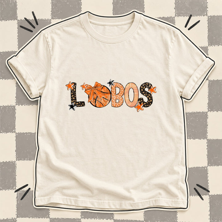 Lobos Mixed Doodle Basketball Mascots – Leopard Court DTF transfer mockup