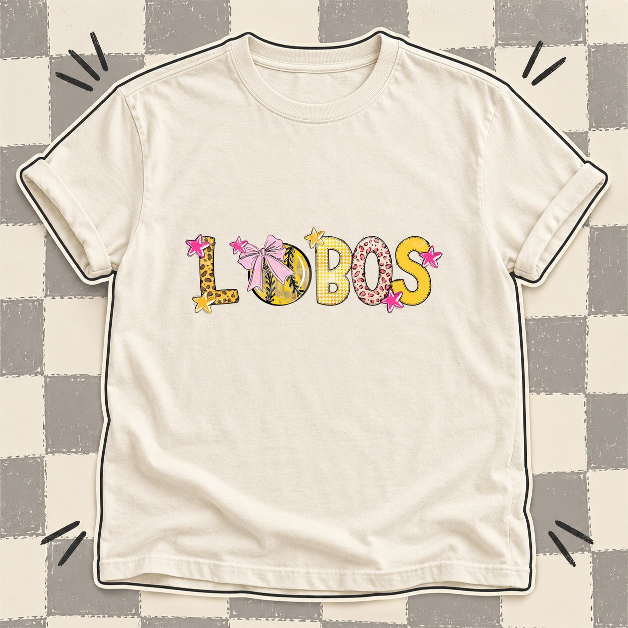 Mixed Doodle Softball Mascots – Sunshine Leopard Lobos design