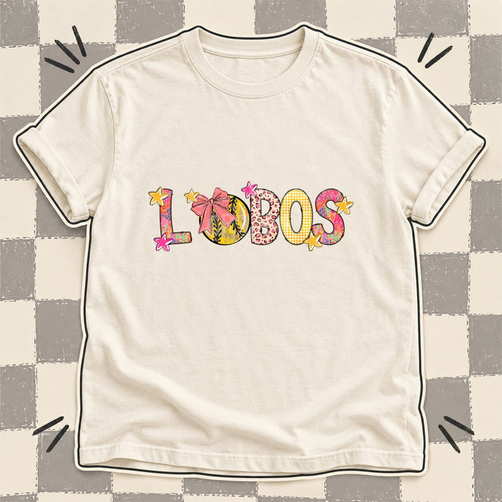Lobos Mixed Doodle Softball Mascots – Softball Brights DTF transfer mockup