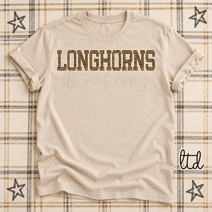 Longhorns Dark Leopard Mascots DTF transfer