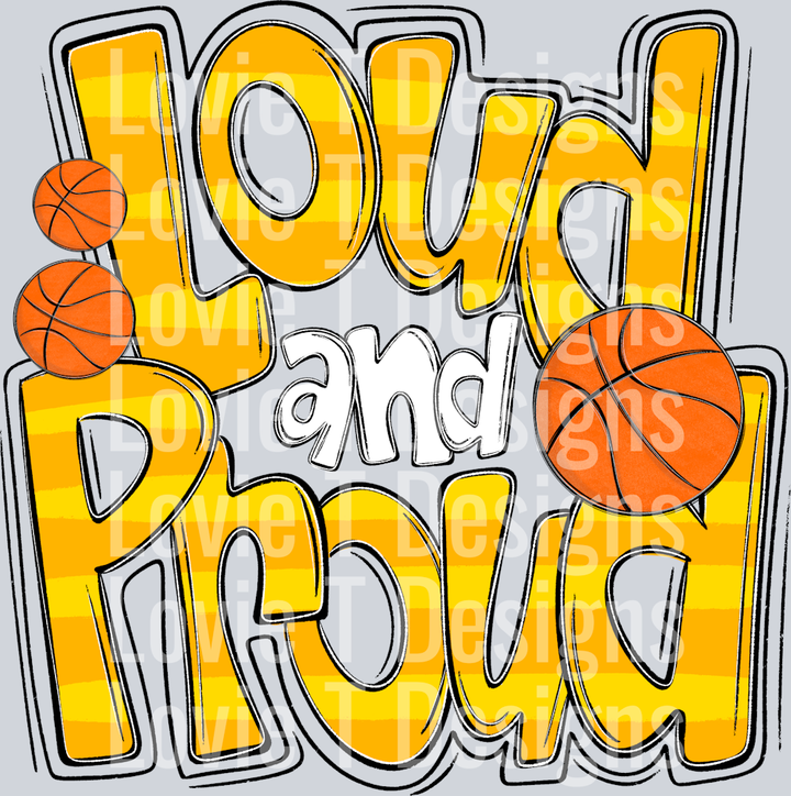 Loud and Proud Doodle Basketball Ath Gold