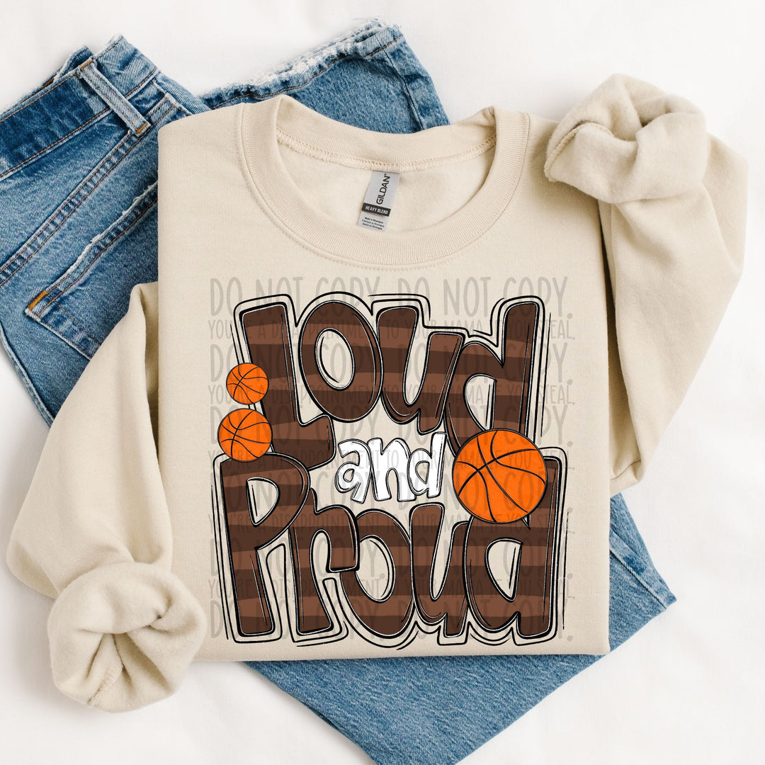 LOUD AND PROUD DOODLE BASKETBALL BROWN