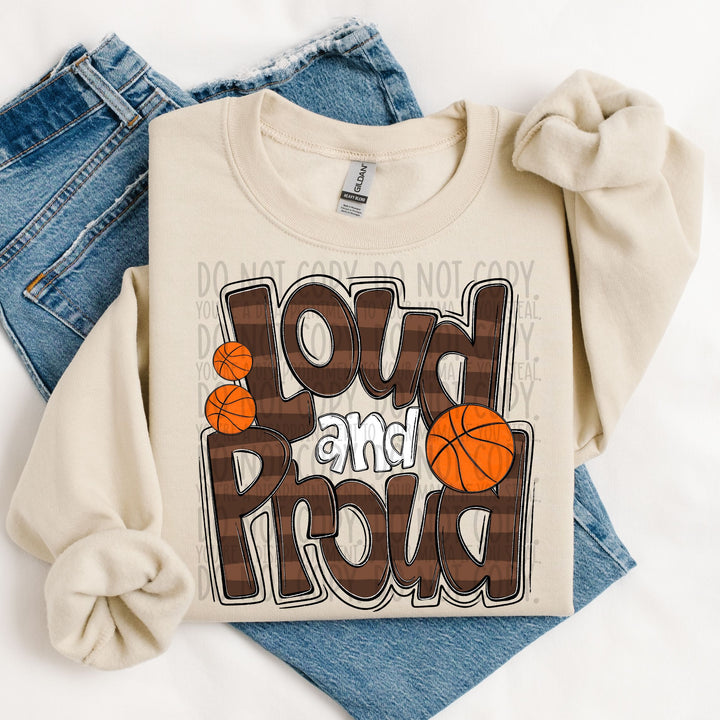 LOUD AND PROUD DOODLE BASKETBALL BROWN