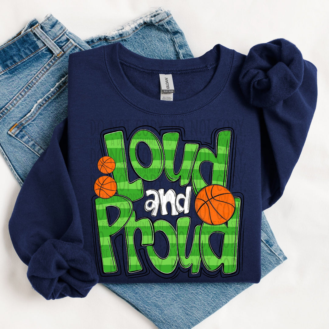LOUD AND PROUD DOODLE BASKETBALL LIME GREEN