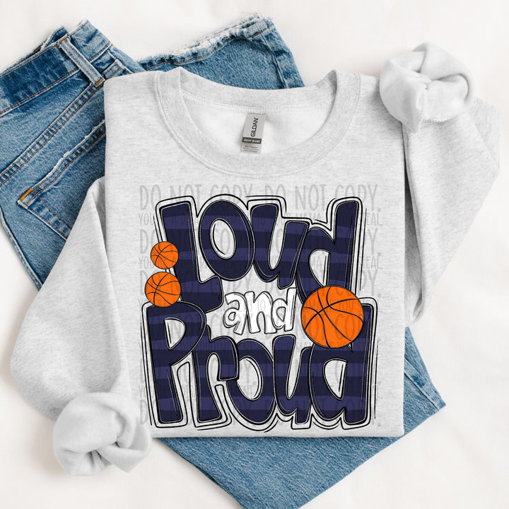 LOUD AND PROUD DOODLE BASKETBALL NAVY